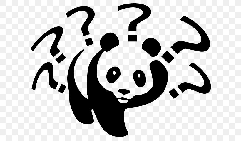 Question Mark Giant Panda Clip Art, PNG, 640x480px, Question Mark, Artwork, Black, Black And White, Fictional Character Download Free