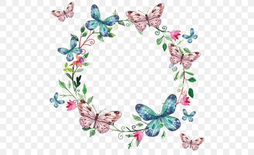 Butterfly Picture Frames Flower Design Scrapbooking, PNG, 500x500px, Butterfly, Arthropod, Brush Footed Butterfly, Butterflies And Moths, Decorative Arts Download Free