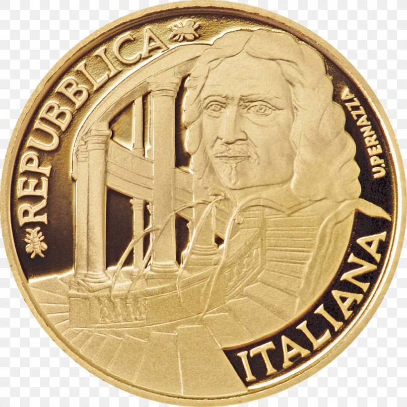 Euro Coins Gold Italy Commemorative Coin, PNG, 1000x1000px, 20 Euro Note, Coin, Bronze Medal, Commemorative Coin, Currency Download Free
