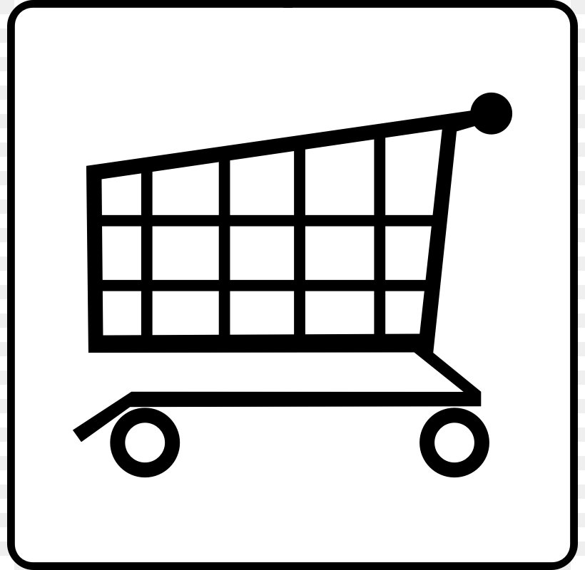 Shopping Cart Clip Art, PNG, 800x800px, Shopping, Area, Black, Black And White, Cart Download Free