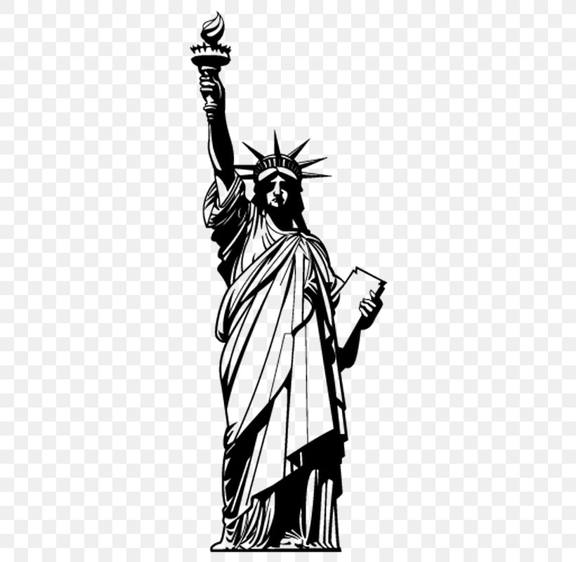 Statue Of Liberty Monument Clip Art, PNG, 800x800px, Statue Of Liberty, Black And White, Building, Cold Weapon, Costume Design Download Free
