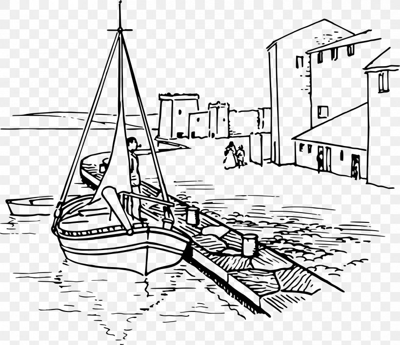 Wharf Dock Thumbnail Clip Art, PNG, 2386x2065px, Wharf, Artwork, Berth, Black And White, Boat Download Free