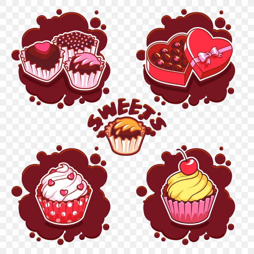 Bakery Cupcake Chocolate Cake Illustration, PNG, 1000x1000px, Bakery, Bake Sale, Cake, Candy, Chocolate Download Free