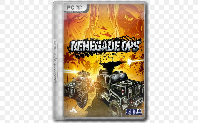 Renegade Ops Xbox 360 Sega Video Game Mega Drive, PNG, 512x512px, Renegade Ops, Avalanche Studios, Dvd, Film, Game Download Free