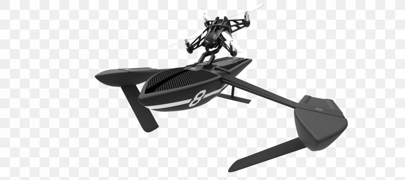 Parrot Disco Parrot MiniDrones Rolling Spider Parrot Hydrofoil Quadcopter, PNG, 3000x1342px, Parrot, Auto Part, Black And White, Boat, Exercise Equipment Download Free