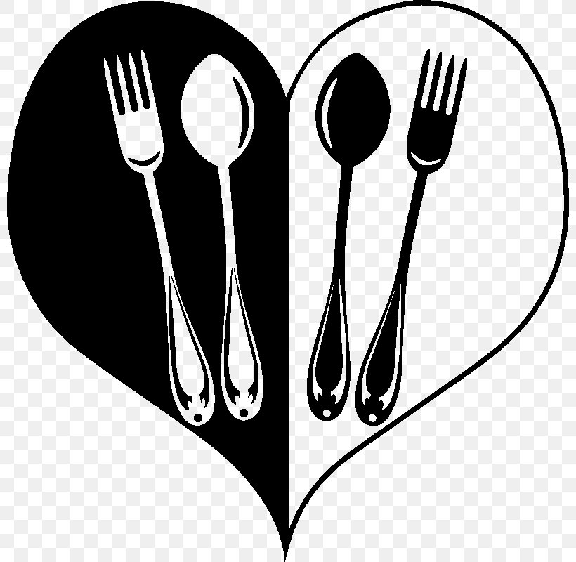 Spoon Fork Clip Art, PNG, 800x800px, Spoon, Black And White, Cutlery, Fork, Monochrome Photography Download Free