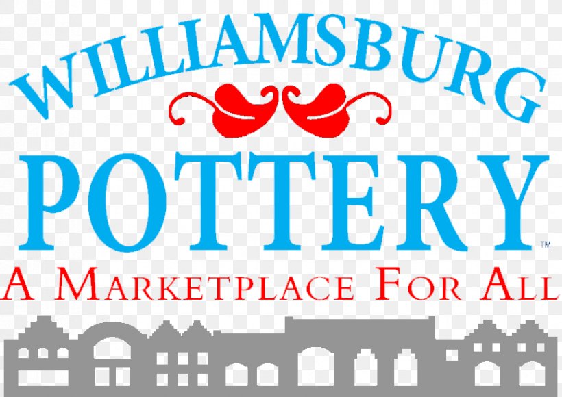Williamsburg Pottery Logo Illustration Brand, PNG, 864x612px, Williamsburg, Area, Banner, Blue, Brand Download Free