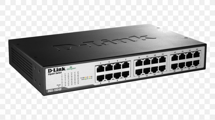 Gigabit Ethernet Network Switch Computer Network Fast Ethernet, PNG, 1600x900px, Gigabit Ethernet, Audio Receiver, Computer Network, Computer Networking, Dlink Download Free