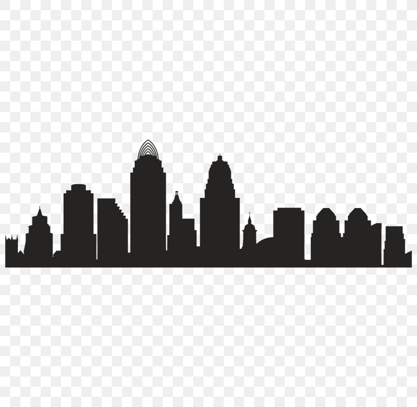 Cincinnati Skyline Silhouette Royalty-free, PNG, 800x800px, Cincinnati, Art, Black And White, City, Drawing Download Free