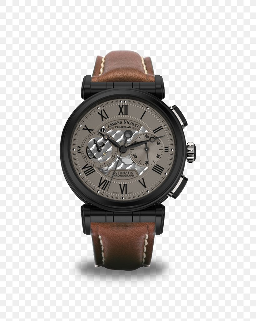 Automatic Watch Armand Nicolet Swiss Made Chronograph, PNG, 744x1028px, Watch, Armand Nicolet, Automatic Watch, Brand, Brown Download Free