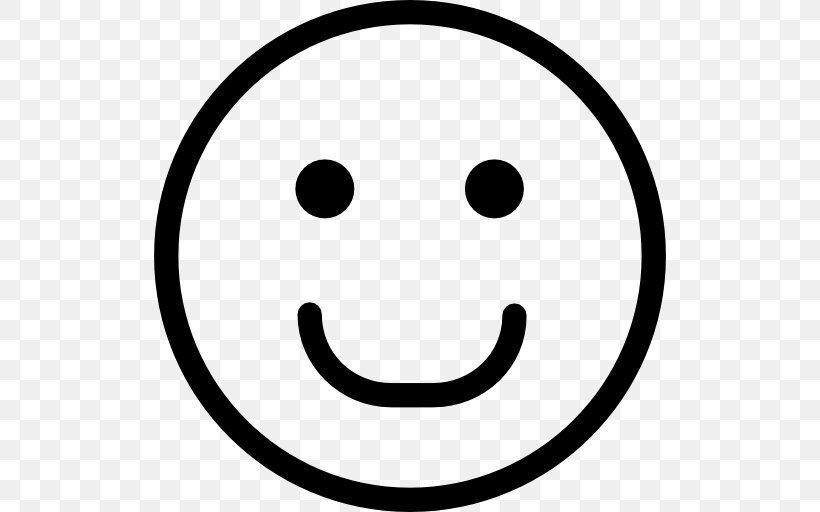 Smiley Emoticon Happiness, PNG, 512x512px, Smiley, Area, Black And White, Emoticon, Emotion Download Free