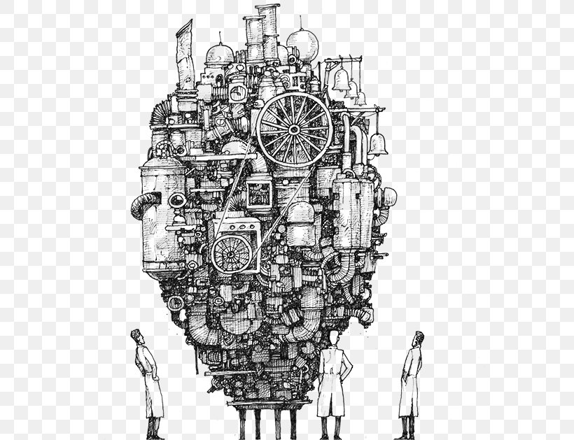 Machine Gear Drawing Illustration Industry, PNG, 600x629px, Machine, Black And White, Business, Drawing, Engine Download Free