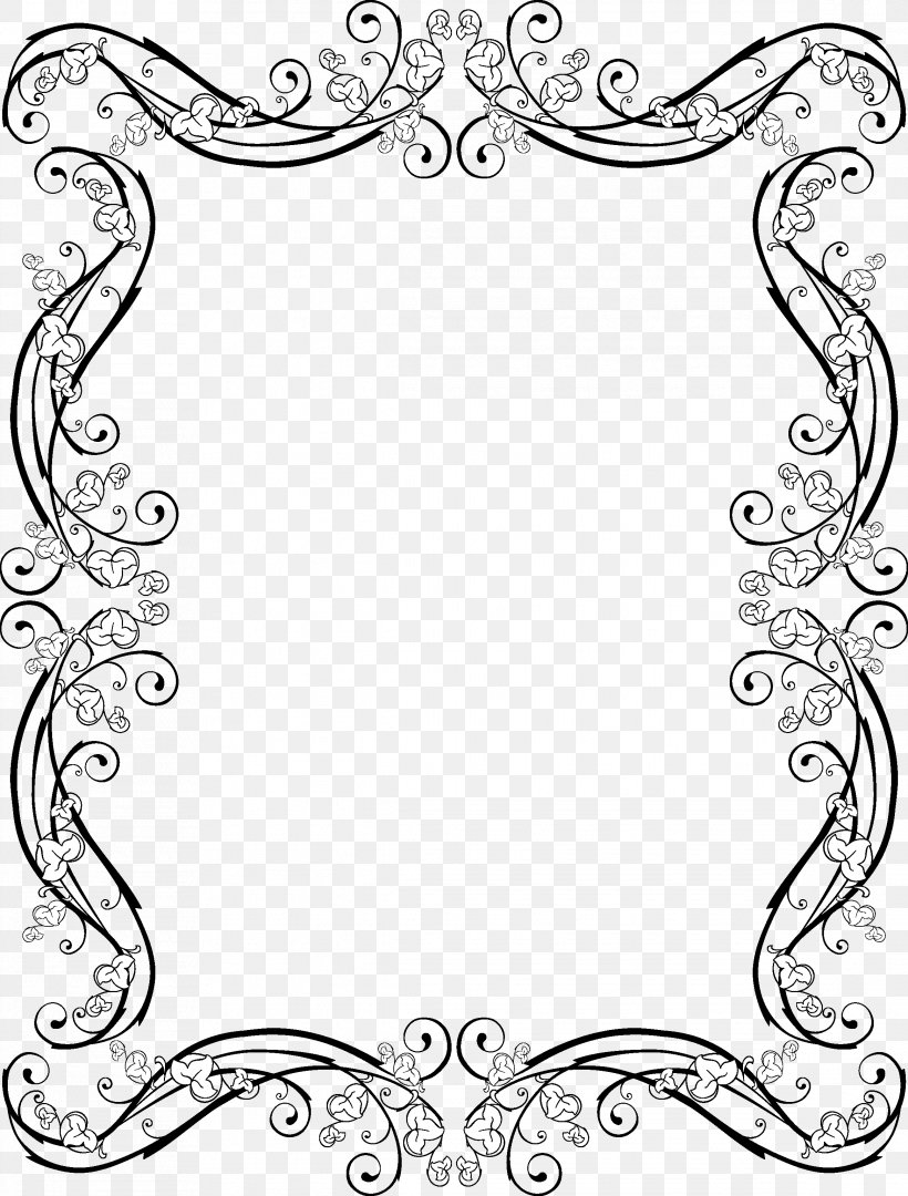 Picture Frames Ornament Royalty-free Clip Art, PNG, 2333x3075px, Picture Frames, Area, Black And White, Flower, Line Art Download Free