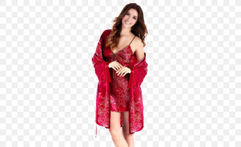 Robe Nightwear Nightgown Dress Peignoir, PNG, 500x500px, Watercolor, Cartoon, Flower, Frame, Heart Download Free