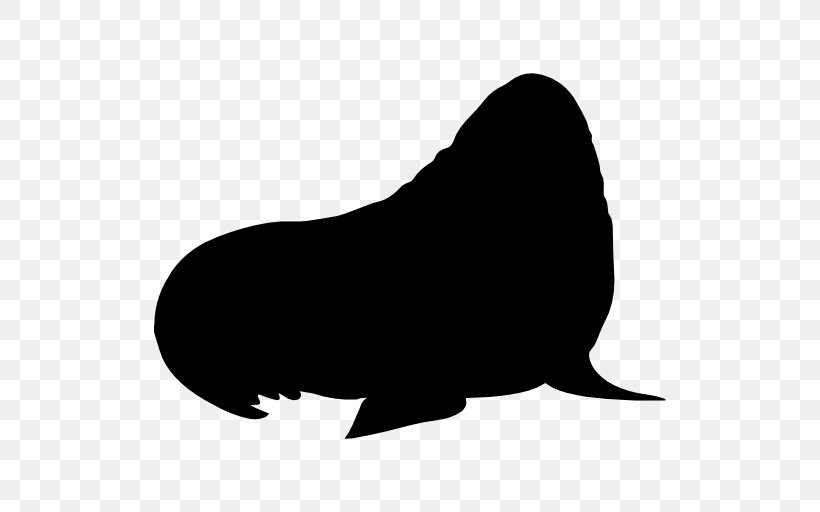 Walrus Silhouette Animal, PNG, 512x512px, Walrus, Animal, Black, Black And White, Carnivoran Download Free