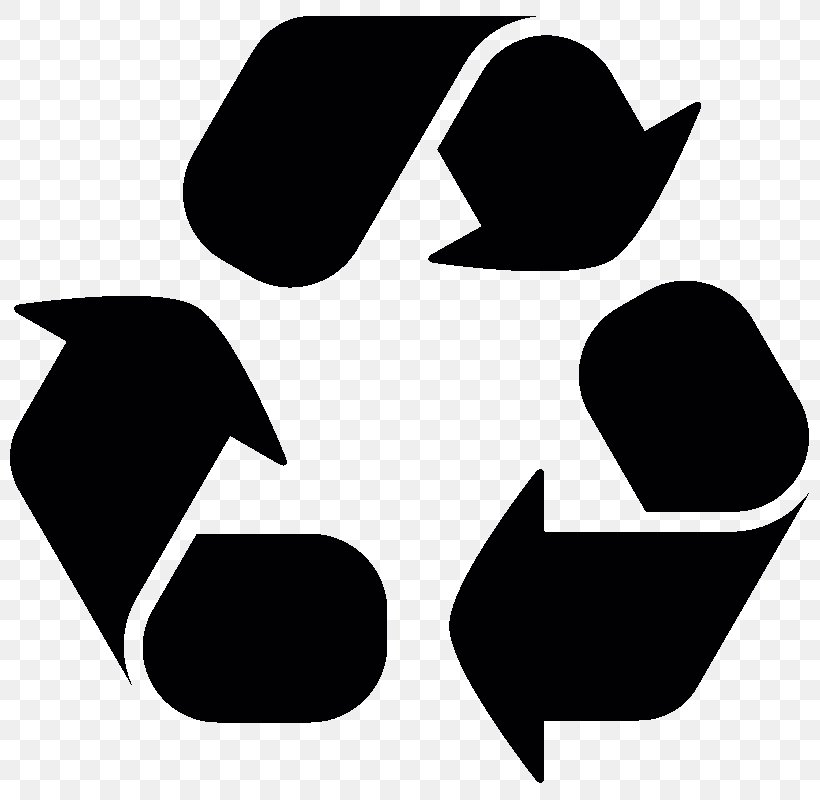 Paper Recycling Symbol Vector Graphics Recycling Bin, PNG, 800x800px, Paper, Area, Black, Black And White, Decal Download Free