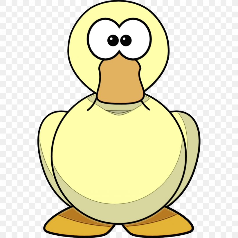 Bird Ducks, Geese And Swans Yellow Duck Cartoon, PNG, 1280x1280px, Watercolor, Beak, Bird, Cartoon, Duck Download Free