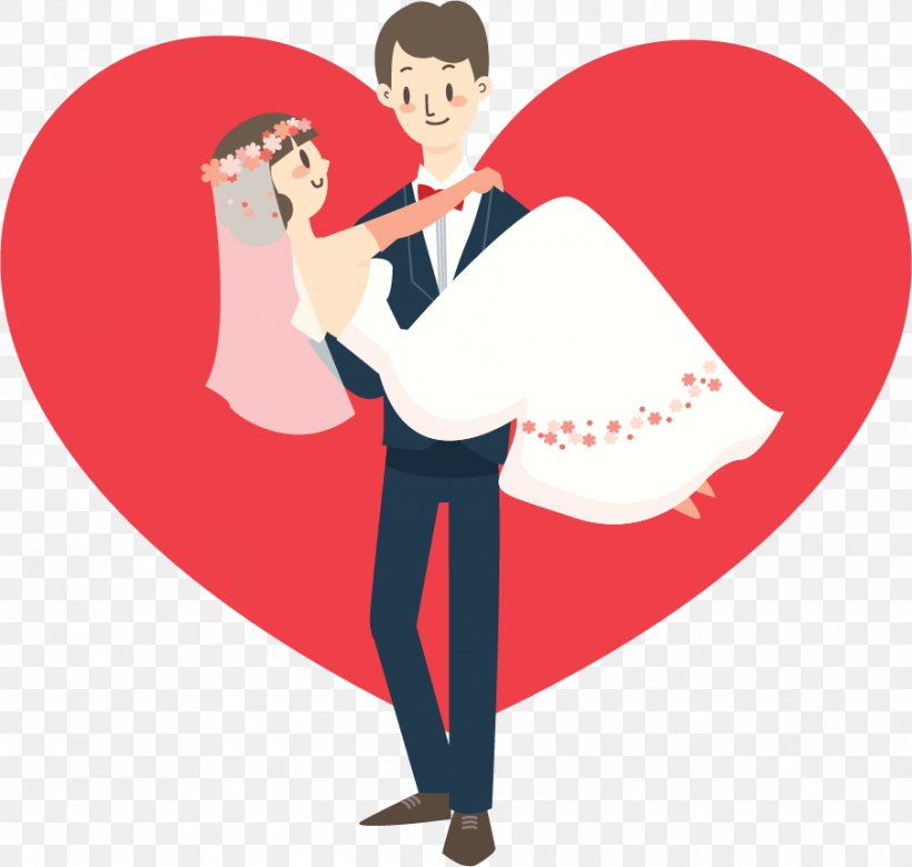 Wedding Invitation Cartoon Bride, PNG, 904x861px, Watercolor, Cartoon, Flower, Frame, Heart Download Free