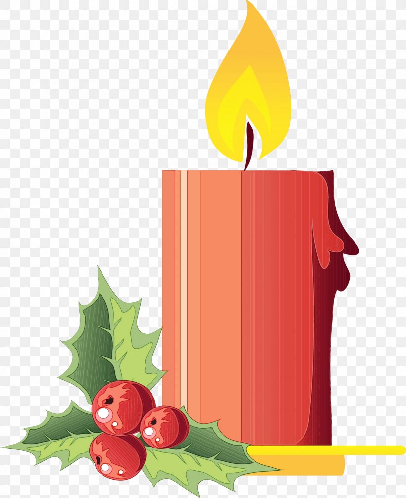 Christmas Tree Watercolor, PNG, 2443x3000px, Watercolor, Candle, Christmas Candle, Flame, Fruit Download Free
