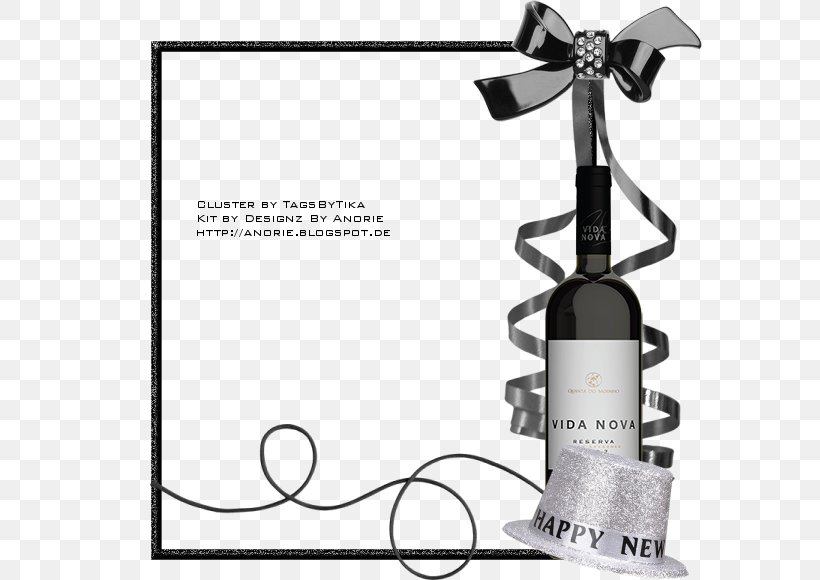 Design Wine New Year Bottle Management, PNG, 585x580px, Wine, Black And White, Bottle, Cylinder, Drinkware Download Free