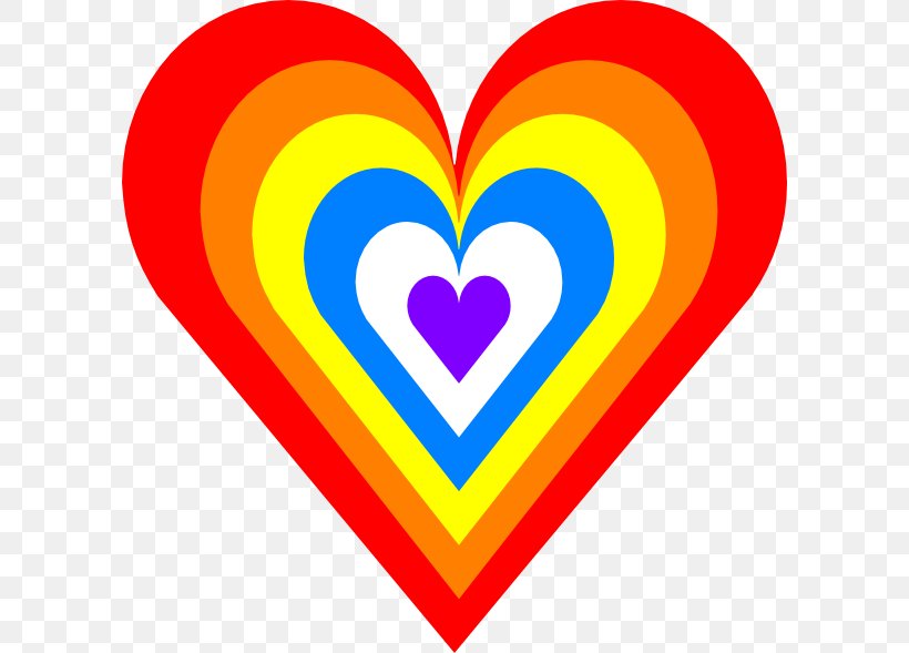 Rainbow Heart Clip Art, PNG, 600x589px, Watercolor, Cartoon, Flower, Frame, Heart Download Free