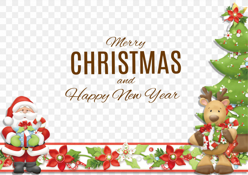 Merry Christmas Happy New Year, PNG, 3000x2123px, Merry Christmas, Christmas Day, Color, Coloring, Drawing Download Free