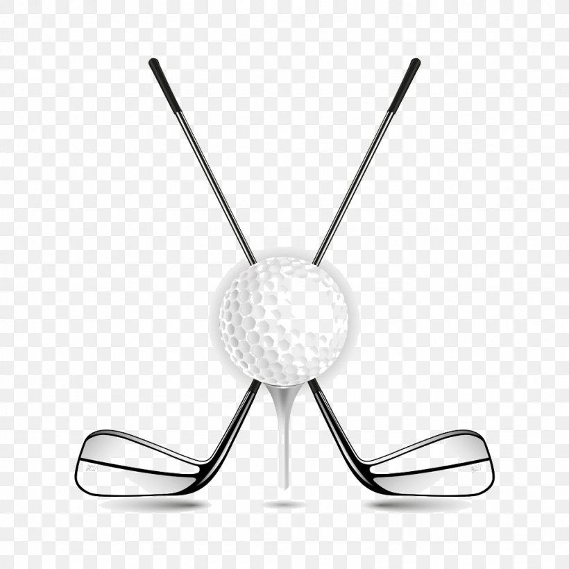 Golf Ball Golf Club, PNG, 1024x1024px, Golf Ball, Ball, Black And White, Cartoon, Golf Download Free