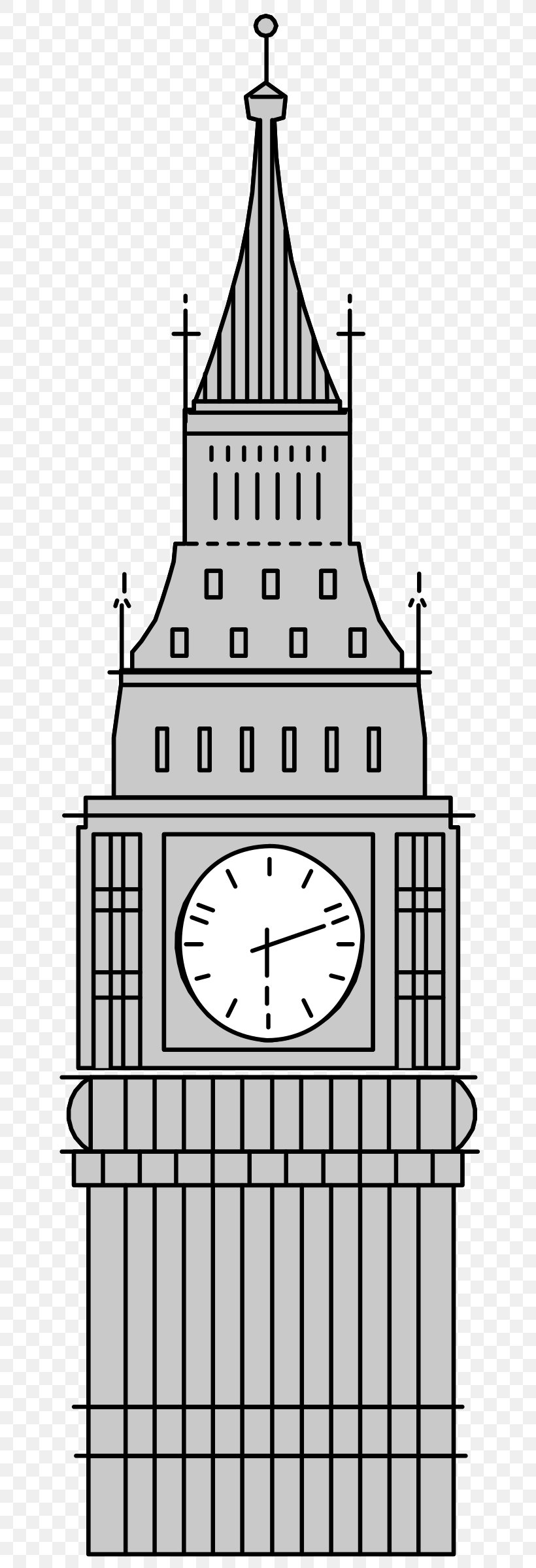 Big Ben Clip Art, PNG, 665x2400px, Big Ben, Architecture, Area, Bell Tower, Black And White Download Free