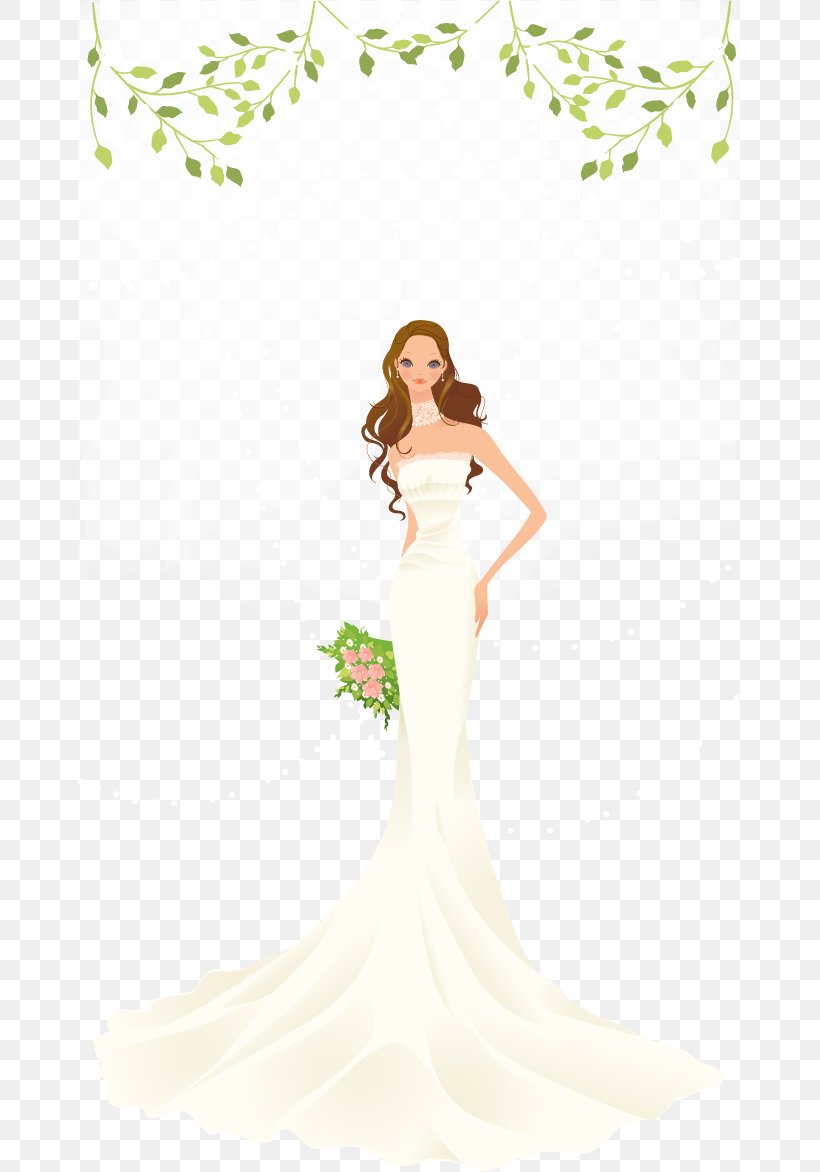 Bride Wedding Download, PNG, 663x1172px, Watercolor, Cartoon, Flower, Frame, Heart Download Free