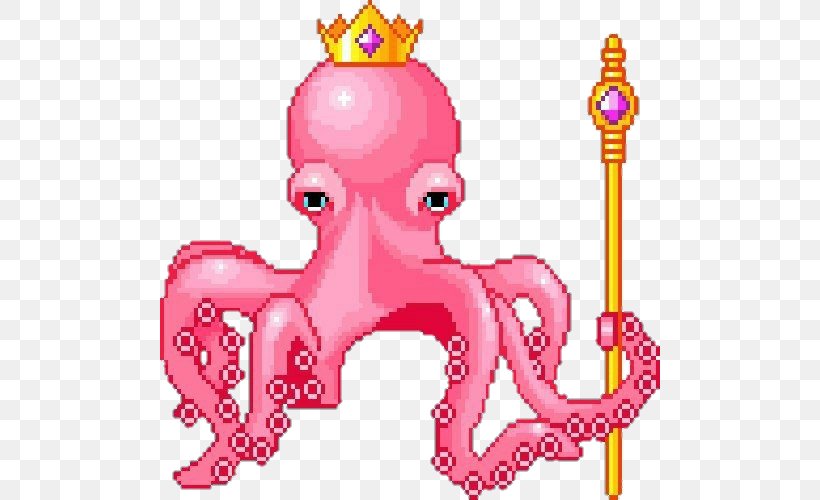 Octopus Pixel Art Dollz, PNG, 500x500px, Watercolor, Cartoon, Flower, Frame, Heart Download Free