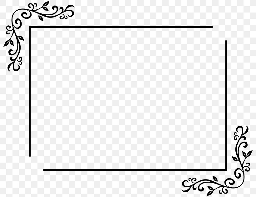 Picture Frames Rectangle Clip Art, PNG, 800x630px, Picture Frames, Area, Black, Black And White, Diagram Download Free