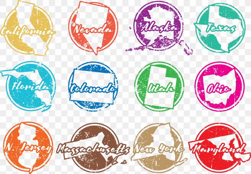 United States Euclidean Vector Graphic Design Vector Map, PNG, 5647x3918px, United States, Brand, Label, Logo, Rubber Stamp Download Free