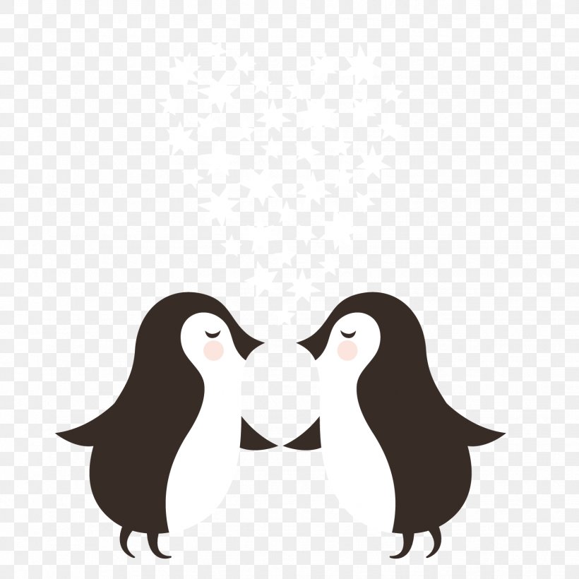 Penguin Wedding Invitation Christmas Card Postcard, PNG, 1529x1529px, Penguin, Ansichtkaart, Beak, Bird, Black And White Download Free