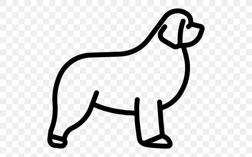 Newfoundland Dog Clip Art, PNG, 512x512px, Newfoundland Dog, Animal, Black And White, Breed, Dog Download Free