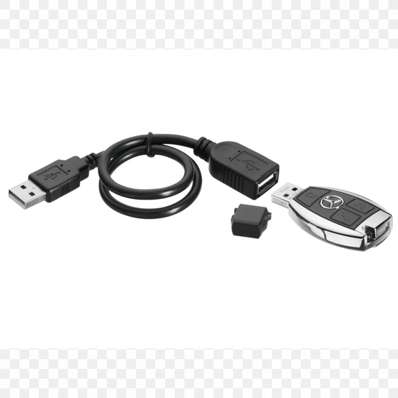 Mercedes USB Flash Drives Flash Memory Computer Data Storage, PNG, 1000x1000px, Mercedes, Cable, Computer, Computer Data Storage, Data Transfer Cable Download Free