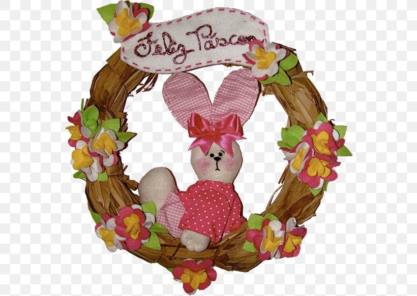 Easter Bunny Floral Design Wreath Garland, PNG, 566x583px, Easter Bunny, Art, Basket, Decor, Door Download Free