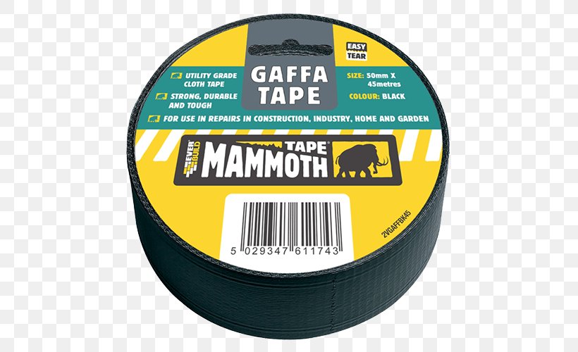 Adhesive Tape Gaffer Tape Everbuild Gaffa Tape 50mm X 45m Black Sika Everbuild, PNG, 500x500px, Adhesive Tape, Black, Brand, European Union, Gaffer Tape Download Free