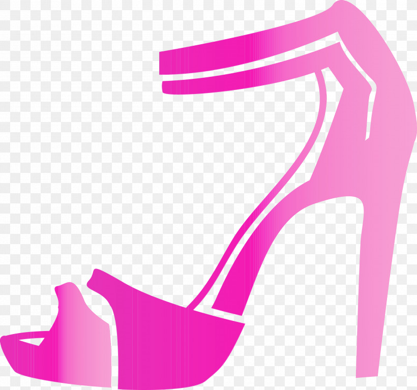 Footwear High Heels Pink Magenta Shoe, PNG, 3000x2809px, High Heels, Basic Pump, Footwear, Magenta, Paint Download Free