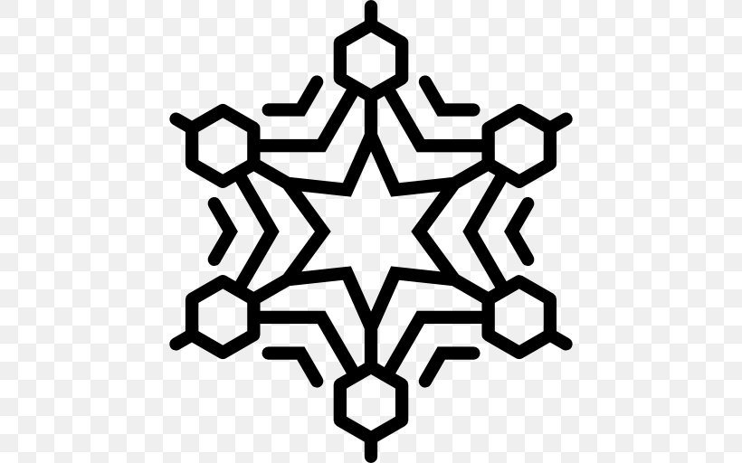 Snowflake Symbol Hexagon, PNG, 512x512px, Snowflake, Black And White, Hexagon, Leaf, Line Art Download Free