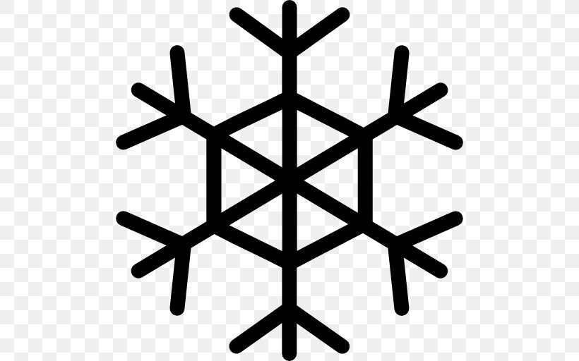 Snowflake Shape, PNG, 512x512px, Snowflake, Black And White, Cold, Freezing, Ice Download Free