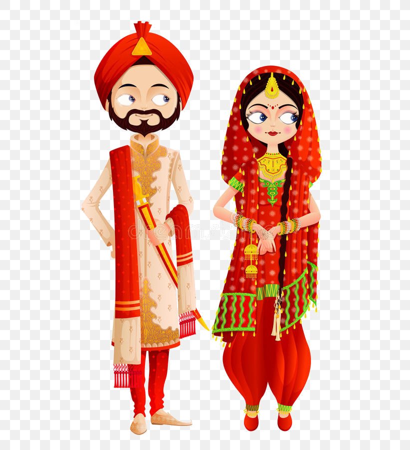 Wedding Invitation Weddings In India, PNG, 600x900px, Wedding Invitation, Anand Karaj, Bride, Bridegroom, Cartoon Download Free