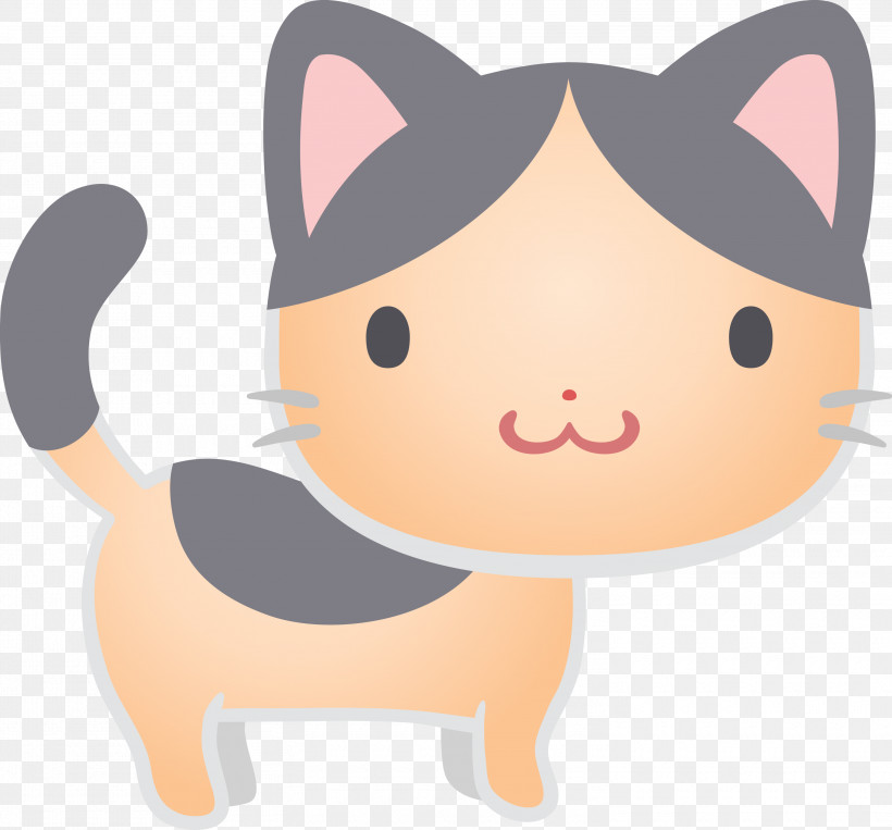Cartoon Nose Snout Whiskers Cat, PNG, 3000x2795px, Cartoon, Cat, Fawn, Kitten, Nose Download Free