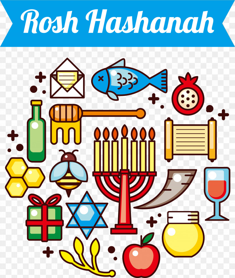 Rosh Hashanah, PNG, 5891x6980px, Rosh Hashanah, Cartoon, Chemical Element, Drawing, Vector Download Free