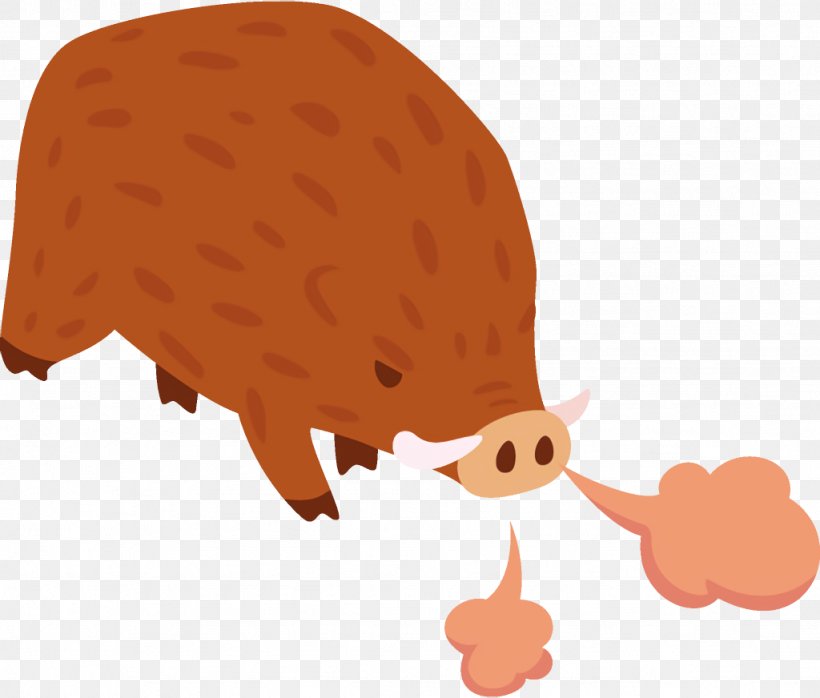 Cartoon Clip Art Snout Domestic Pig Bovine, PNG, 1024x872px, Cartoon, Animal Figure, Bovine, Domestic Pig, Livestock Download Free