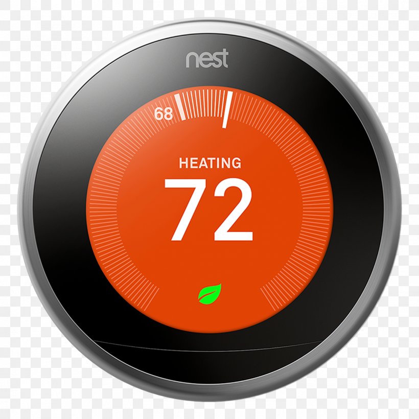 Nest Learning Thermostat Nest Labs Smart Thermostat Home Automation Kits, PNG, 1496x1496px, Nest Learning Thermostat, Brand, Electronics, Gauge, Heating System Download Free