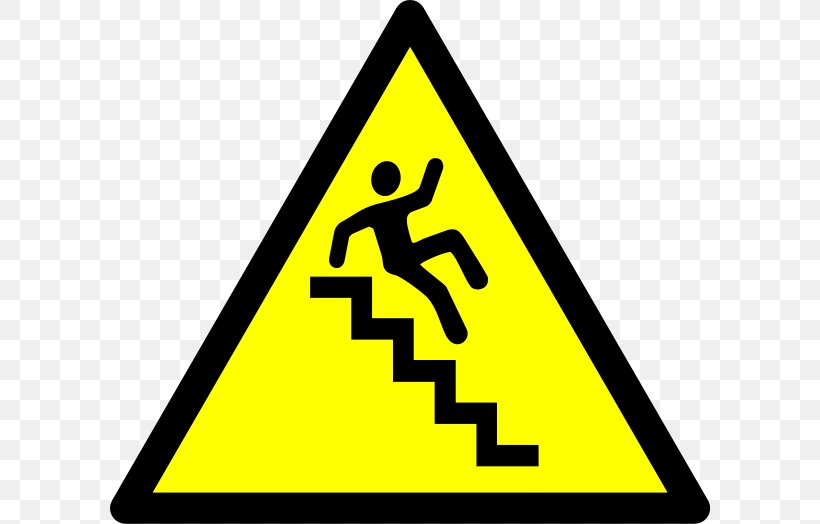 Warning Sign Stairs Clip Art, PNG, 600x524px, Warning Sign, Area, Brand, Hazard, Hazard Symbol Download Free