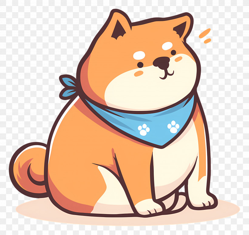 Shiba Inu - Cute Shiba Inu With Blue Bandana PNG