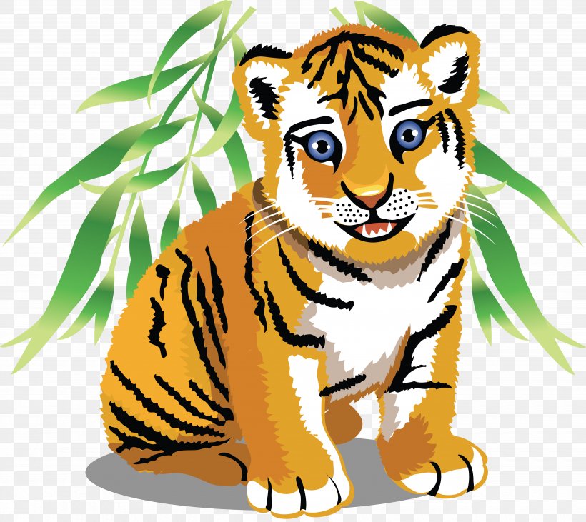 Tiger Baby Jungle Animals Cartoon Clip Art, PNG, 4940x4407px, Tiger, Animal,  Animal Figure, Baby Jungle Animals,