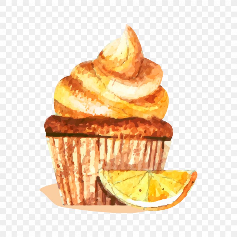 Cupcake Watercolor Painting, PNG, 2000x2000px, Cupcake, Baked Goods, Breakfast, Cake, Candy Download Free