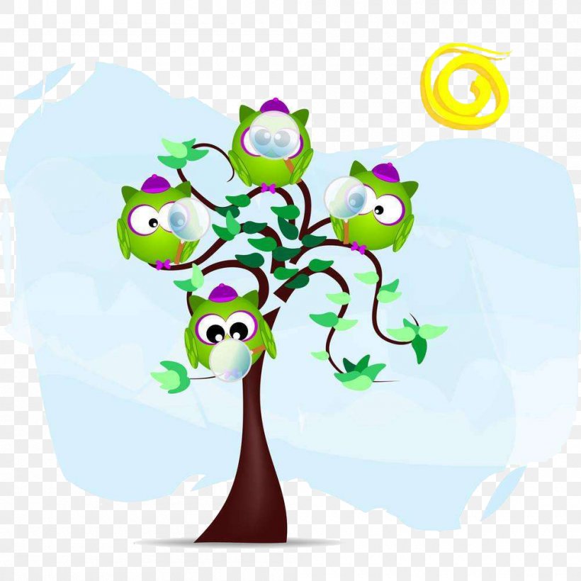 Drawing Little Owl Illustration, PNG, 1000x1000px, Drawing, Area, Art, Branch, Cartoon Download Free